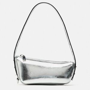 Zara Asymmetrical Silver Shoulder Bag